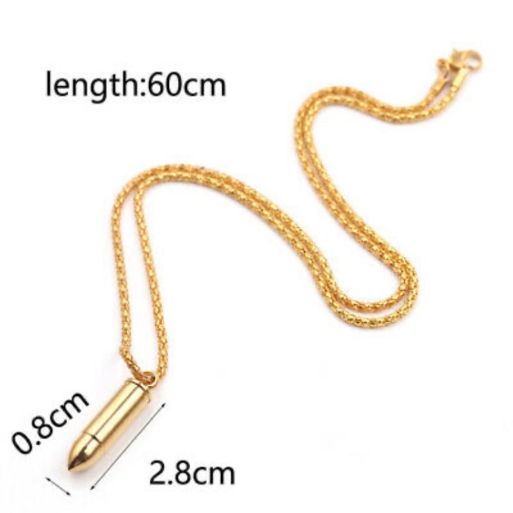 NWT⚱️ STAINLESS STEEL OPEN BULLET URN CREMATION ASH KEEPSAKE PENDANT NECKLACE OS - Picture 10 of 10